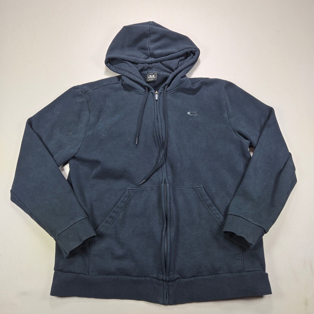 Oakley Hoodie Full Zip Shaka Sunset Graphic Fleece Navy Blue Mens 2XL